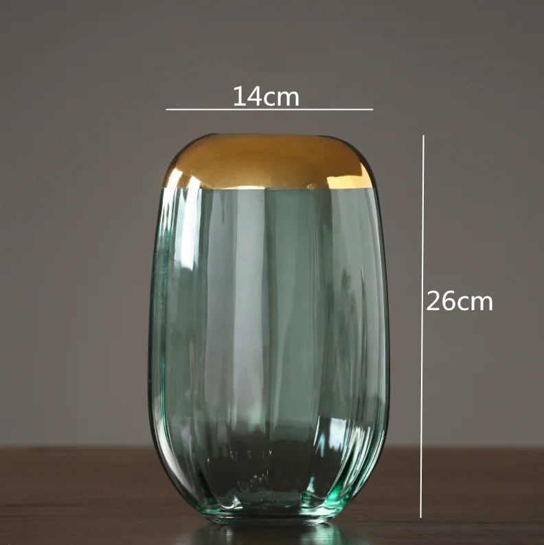 Emerald Aura Glass Vase
