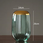 Emerald Aura Glass Vase