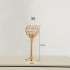 Vintage Crystal Gold Tealight Candle Holder - Elegant Decorative Candle Stand for Home & Events