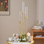 Gold 3-Arm Candelabra Set - Elegant Centerpieces for Weddings, Events & Home Décor