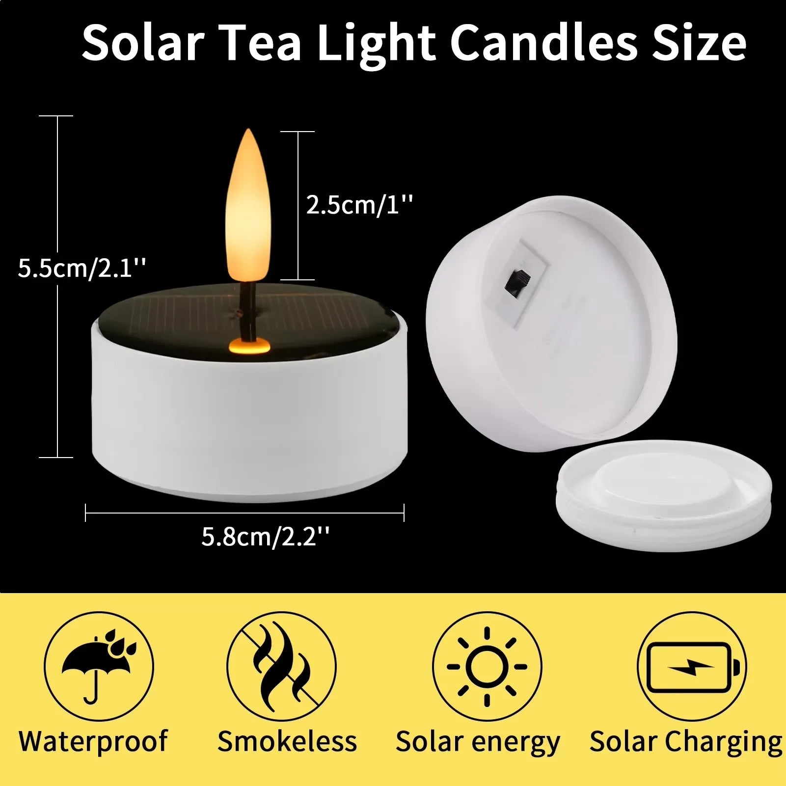 Solar Glow Rechargeable LED Tealight Set