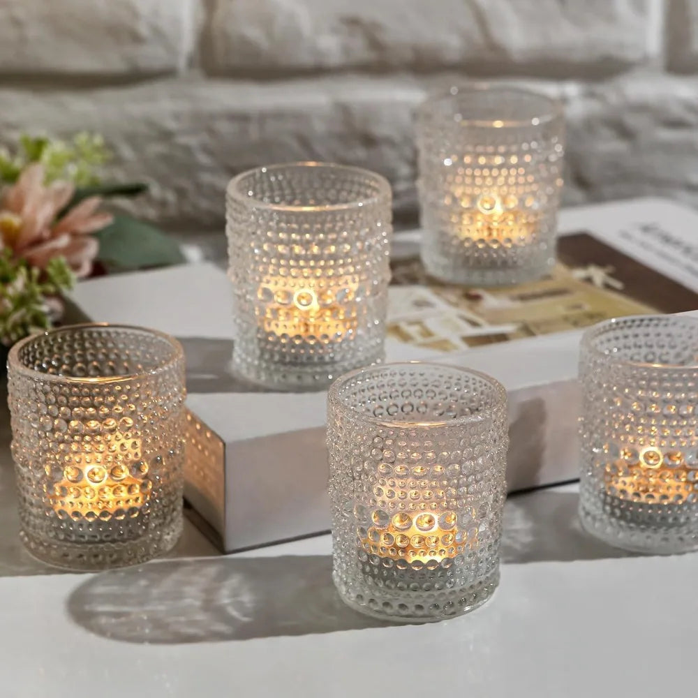 Set of 36 Clear Glass Votive Candle Holders - Tealight Holders for Weddings and Home