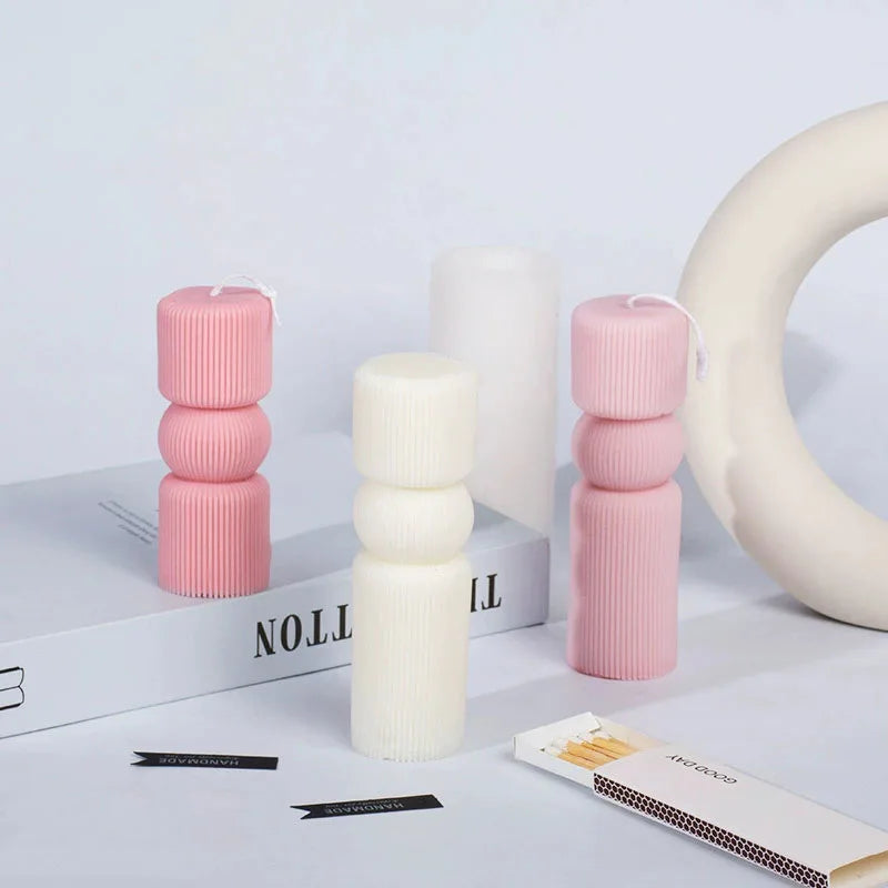 Roman Stripe Pillar Candle Mold – DIY Silicone Candle Tool