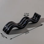 Nordic Wave Pattern Ceramic Candle Holder - Unique Decorative Stand for Cozy Home Ambiance