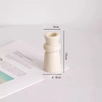 Modern Cream Ceramic Candlestick - Luxury Decorative Accent for Living Spaces