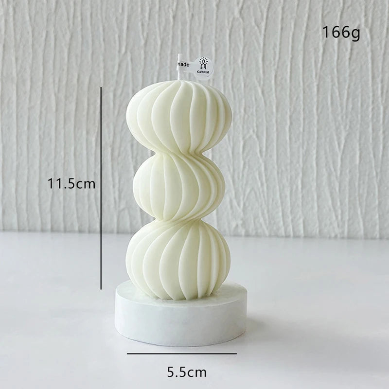 Nordic Wave Scented Candle – Elegant Striped Sphere