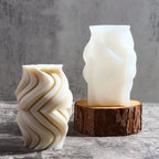 Wavy Stripe Geometric Candle Silicone Mold – DIY Cylindrical Candle