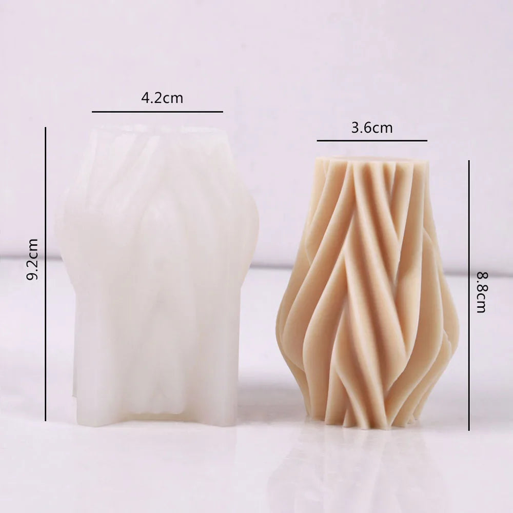 Wavy Stripe Geometric Candle Silicone Mold – DIY Cylindrical Candle