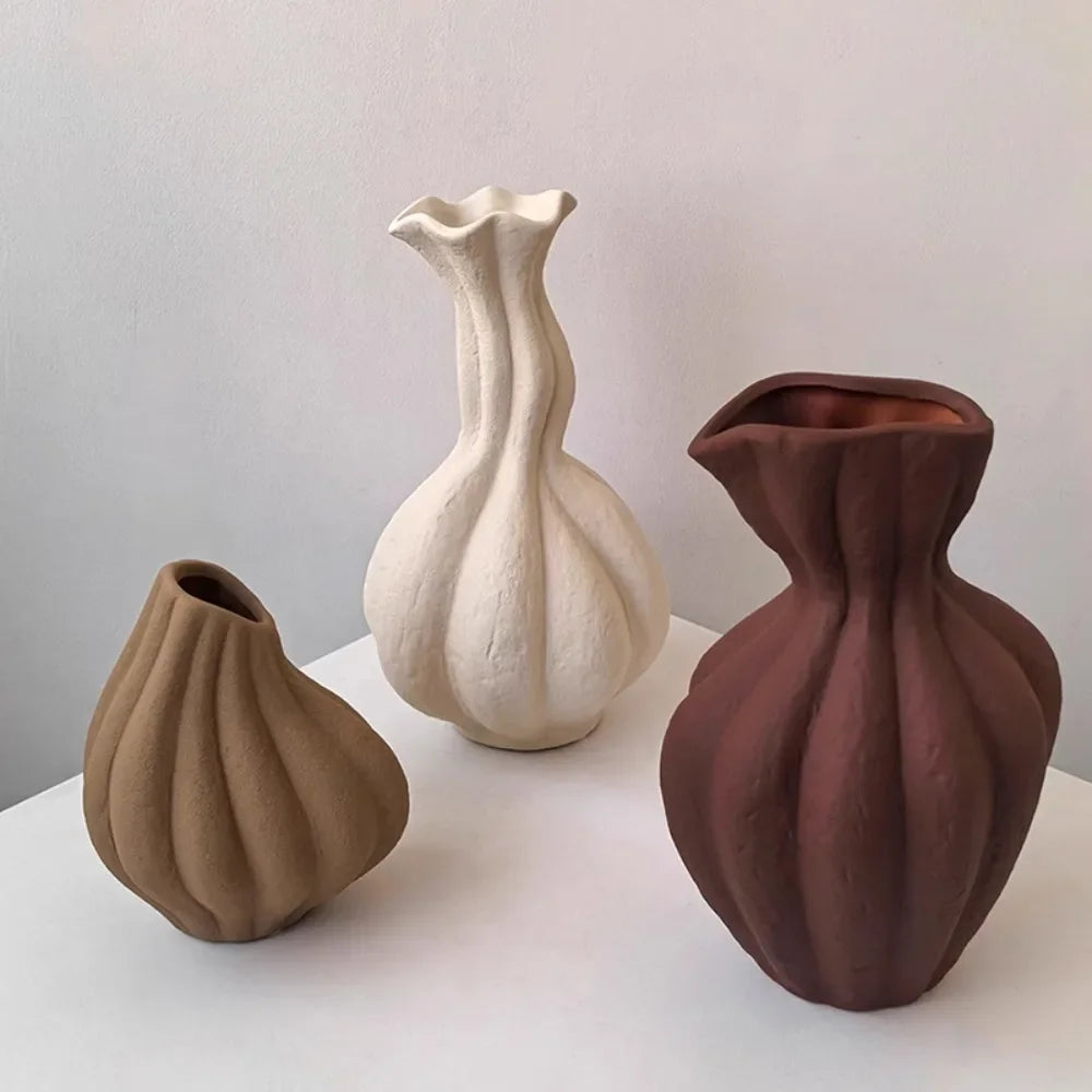 Pleated Ceramic Vase