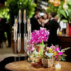 Tall Clear Acrylic Candle Holders - Wedding and Party Centerpiece Set (10 pcs)