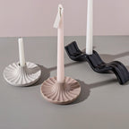 Nordic Wave Pattern Ceramic Candle Holder - Unique Decorative Stand for Cozy Home Ambiance