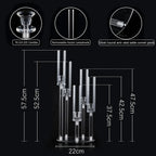 Clear 5-Arm Acrylic Candelabra Set - Elegant Wedding & Event Centerpieces (8 Sets)