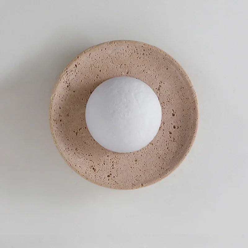 Wabi-Sabi Stone Circle Wall Light