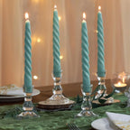 Thickened Clear Glass Taper Candle Holders - Set of 10 for Weddings and Home Décor