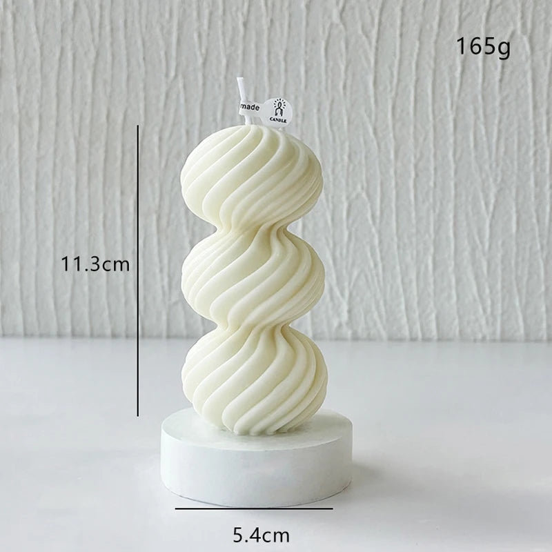 Nordic Wave Scented Candle – Elegant Striped Sphere