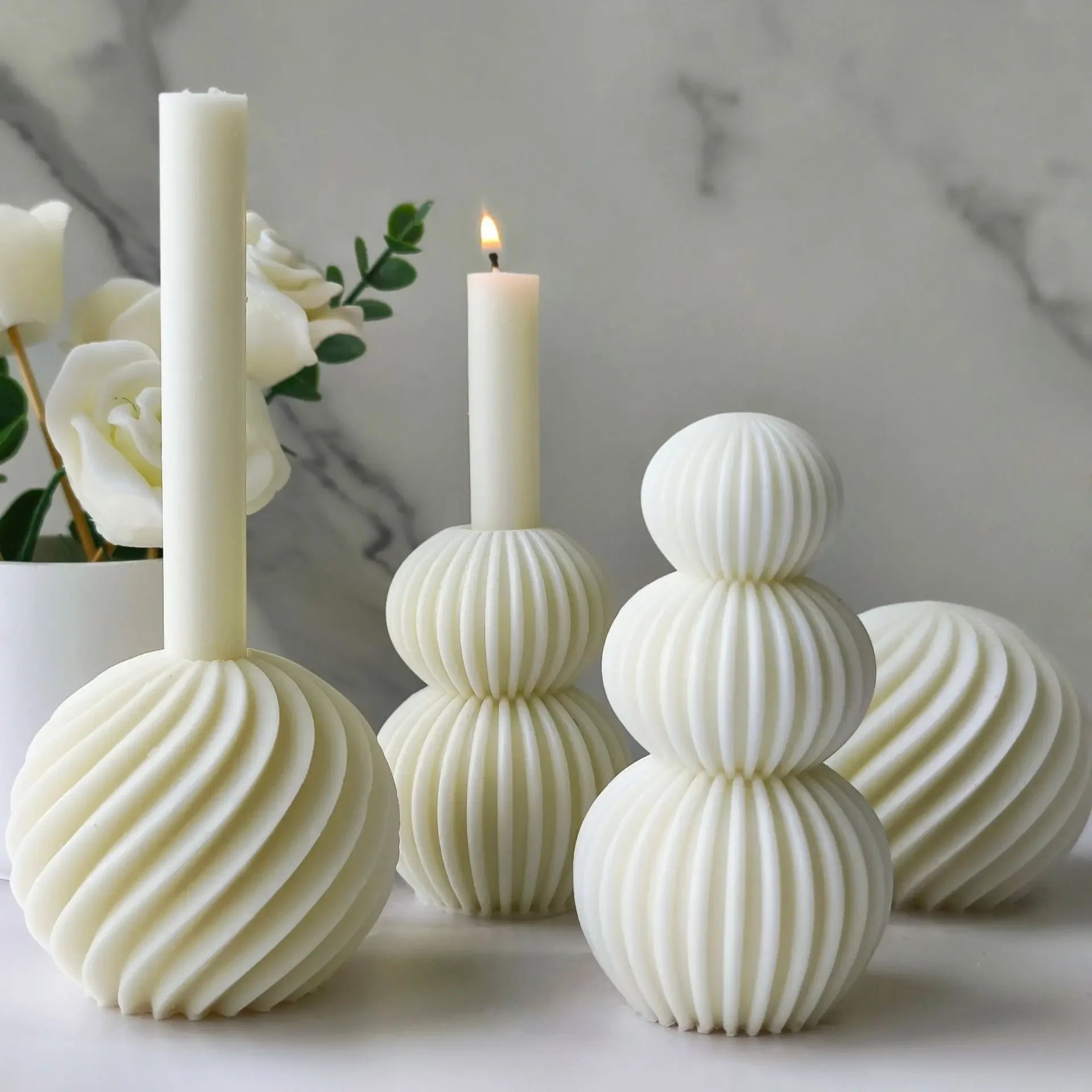 Twisted Sculpture Silicone Candle Mold – Artistic DIY Candle Making