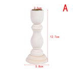 Vintage Wooden Candle Holder - Rustic Taper Candle Stand for Cozy Home Décor