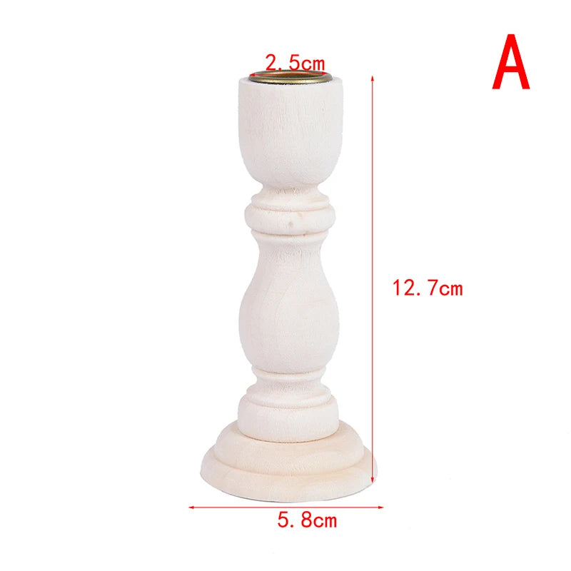 Vintage Wooden Candle Holder - Rustic Taper Candle Stand for Cozy Home Décor