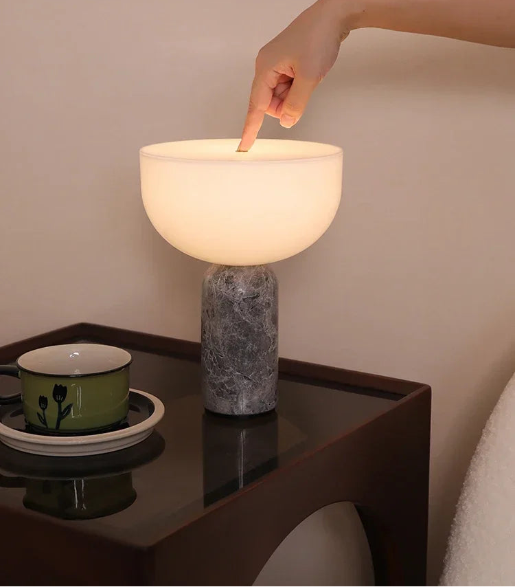 Marble Touch Table Lamp with USB Charging – Danish Minimal Design