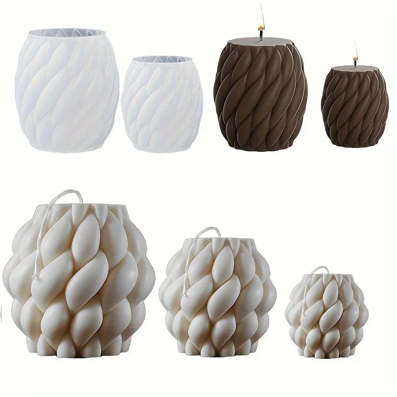 Wave Twist Candle Mold – Abstract Silicone DIY Candle Form