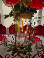 Clear 5-Arm Acrylic Candelabra Set - Elegant Wedding & Event Centerpieces (8 Sets)