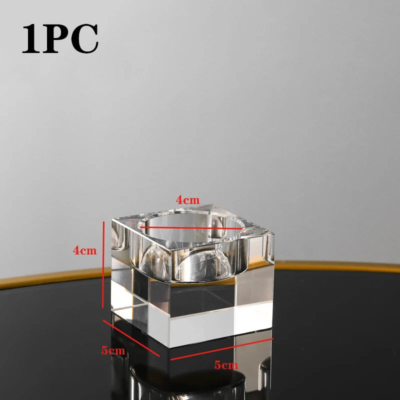 K9 Crystal Tealight Candle Holder - Romantic Modern Table Decor