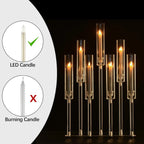 Tall 7-Arm Clear Acrylic Candelabra - Elegant Wedding & Event Candle Holders (Set of 4)