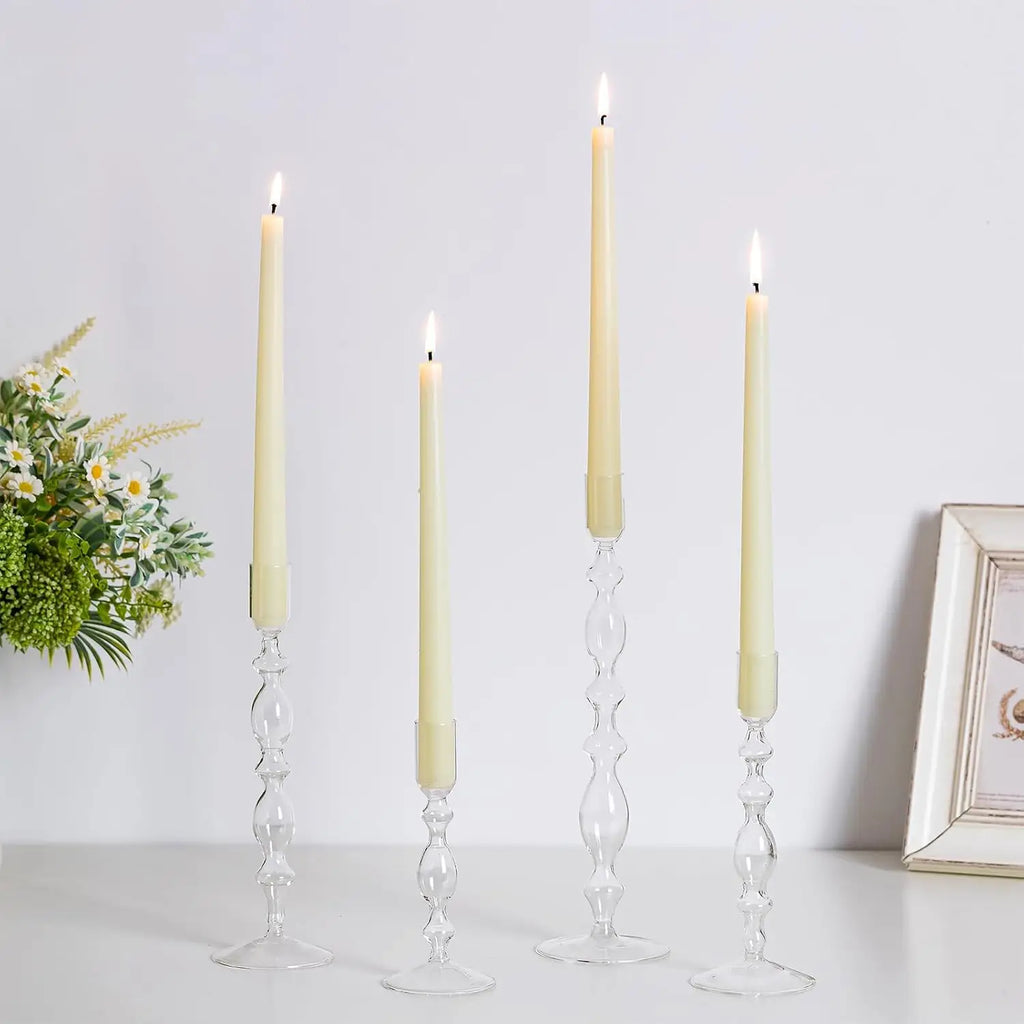 Vintage Glass Candlestick Set