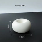 Nordic White Ceramic Candlestick Holder - Elegant Pillar Stand for Home