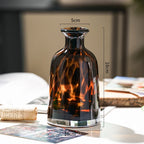 Amber Leopard Glass Vase