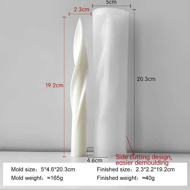Twist Spiral Candle Mold – Silicone DIY Candle Making Form