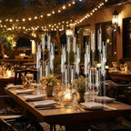 Tall Clear Acrylic Candle Holders - Wedding and Party Centerpiece Set (10 pcs)