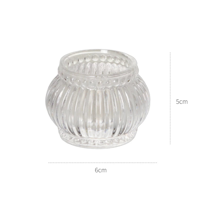 Nordic Pumpkin Glass Candle Holder - Tealight Accent for Home and Bar