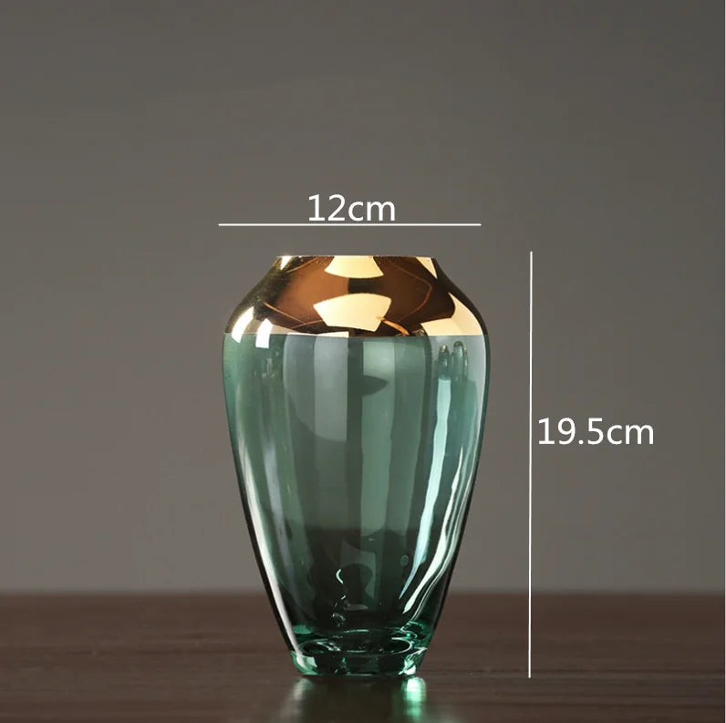 Emerald Aura Glass Vase