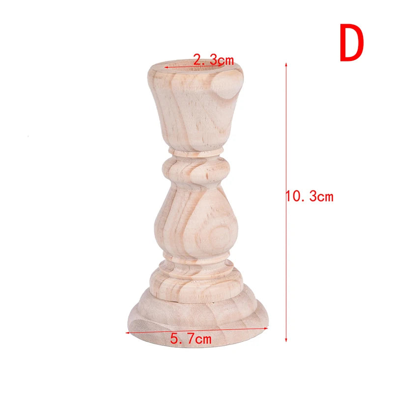 Vintage Wooden Candle Holder - Rustic Taper Candle Stand for Cozy Home Décor