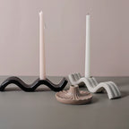 Nordic Wave Pattern Ceramic Candle Holder - Unique Decorative Stand for Cozy Home Ambiance