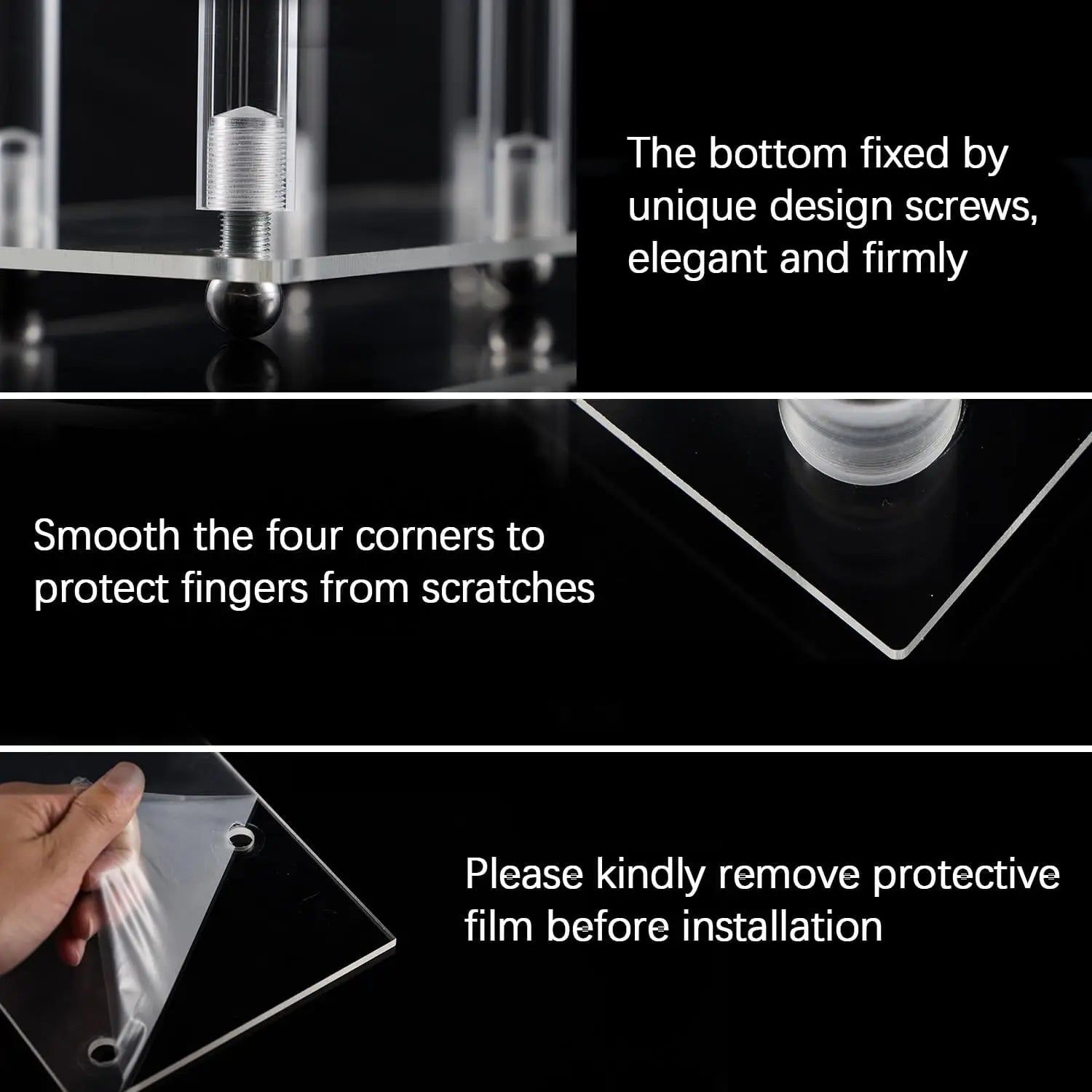 Tall 7-Arm Clear Acrylic Candelabra - Elegant Wedding & Event Candle Holders (Set of 4)