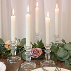 Clear Glass Taper Candle Holder – Nordic Crystal Accent for Cozy Tables & Home Decor