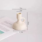 Modern Cream Ceramic Candlestick - Luxury Decorative Accent for Living Spaces