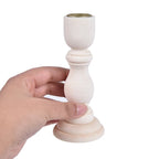 Vintage Wooden Candle Holder - Rustic Taper Candle Stand for Cozy Home Décor