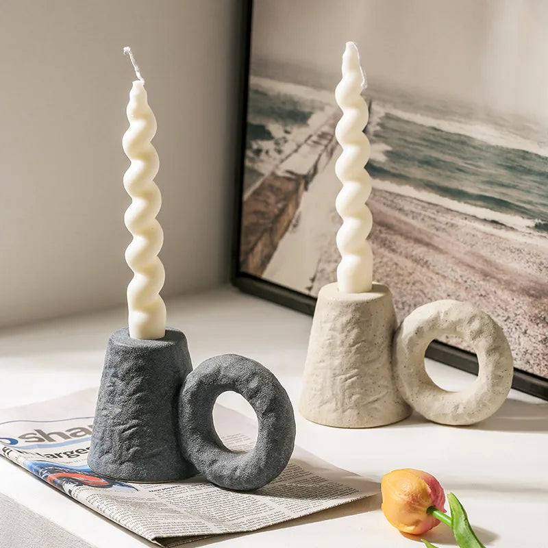 Nordic Ceramic Candle Holder - Cozy Home Desktop Decoration