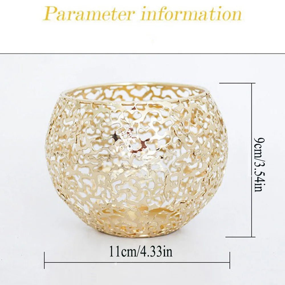 Retro Hollow Metal Candle Holder – Warm Glow Tealight Lantern