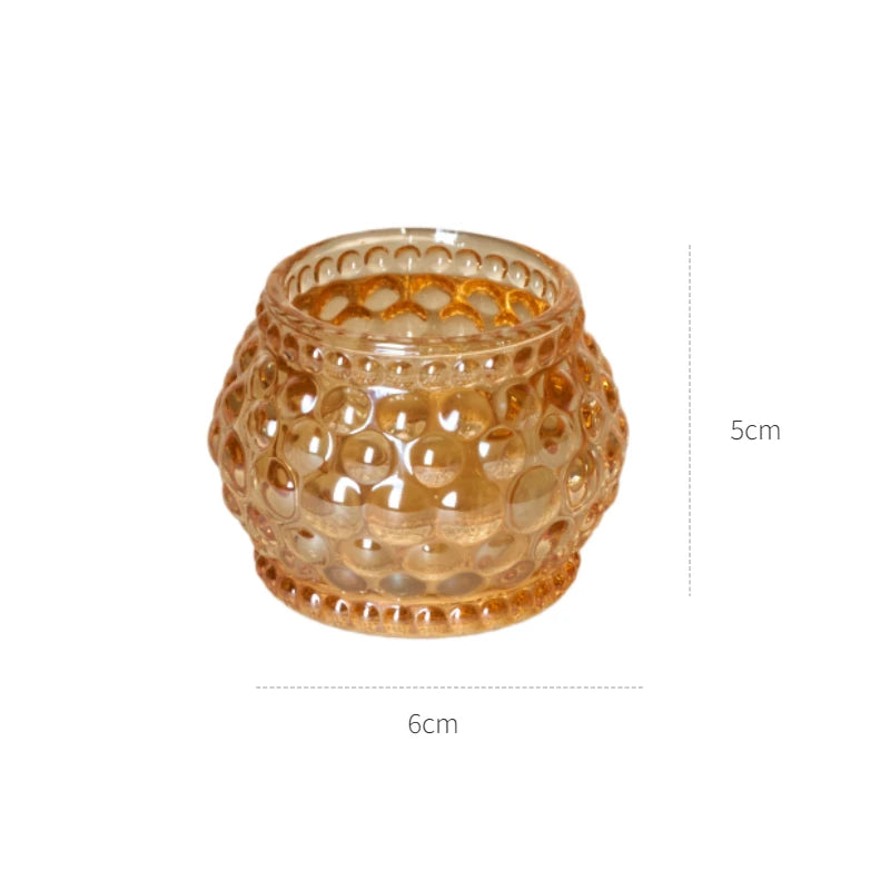 Nordic Pumpkin Glass Candle Holder - Tealight Accent for Home and Bar