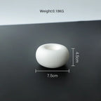 Nordic White Ceramic Candlestick Holder - Elegant Pillar Stand for Home