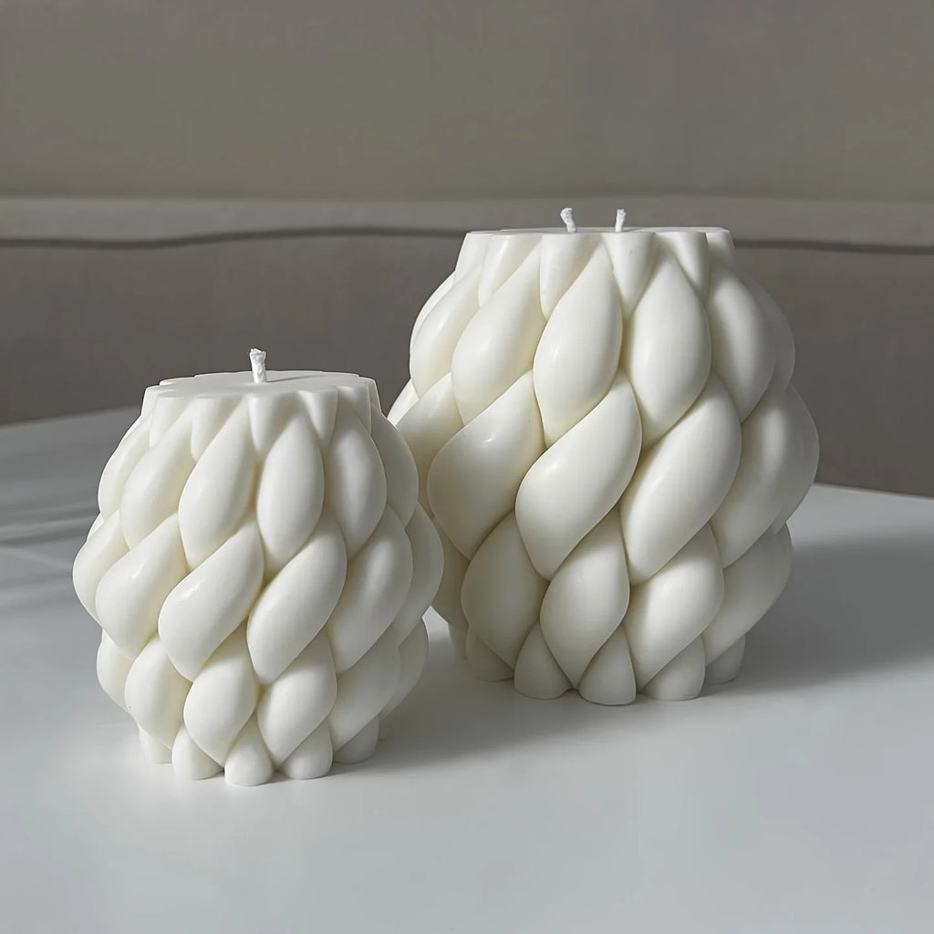 Wave Twist Candle Mold – Abstract Silicone DIY Candle Form