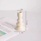 Modern Cream Ceramic Candlestick - Luxury Decorative Accent for Living Spaces