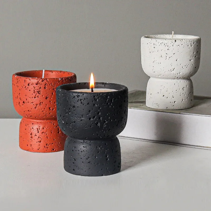 Minimalist Cement Candle Holders - DIY Aromatherapy Cups for Home Decor