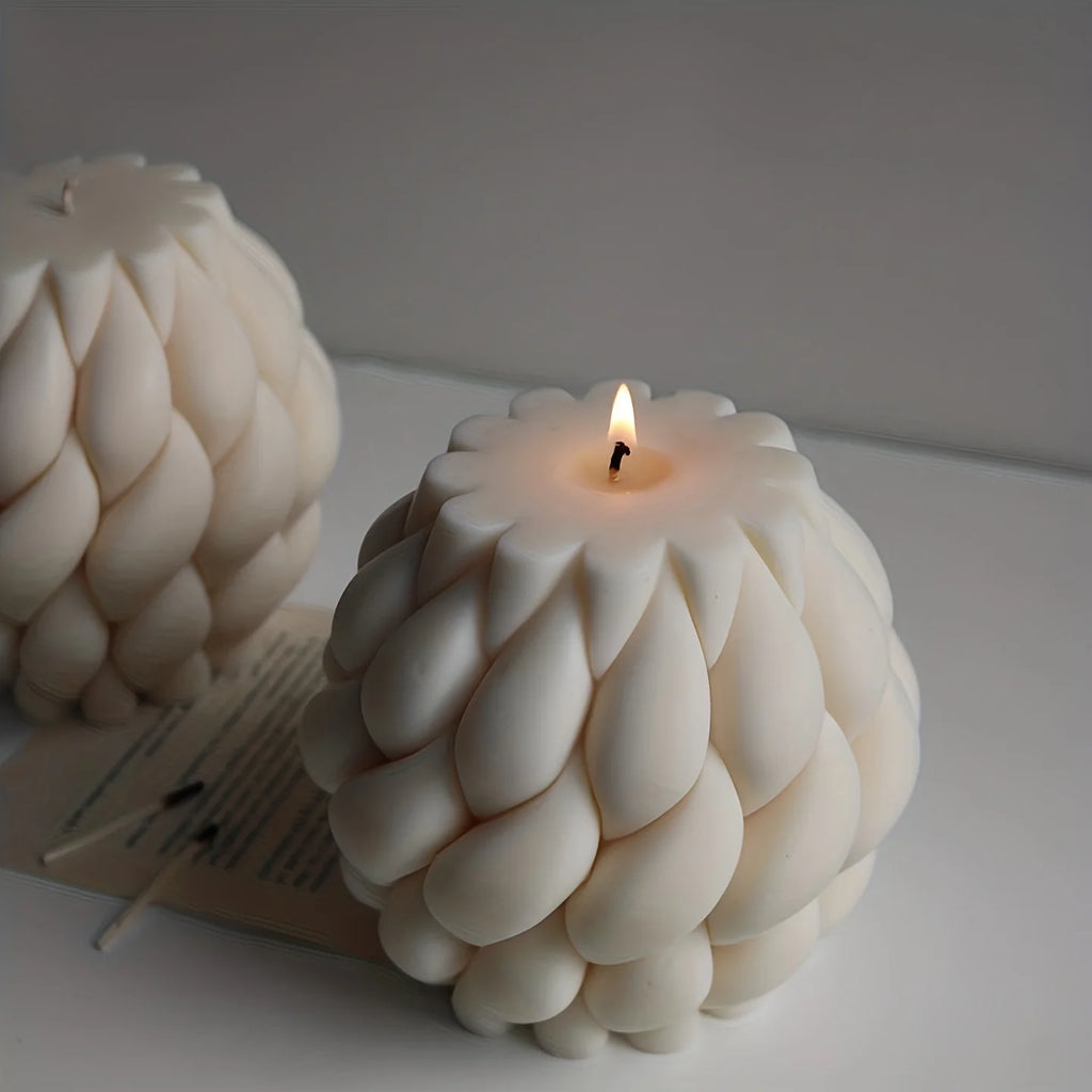 Wave Twist Candle Mold – Abstract Silicone DIY Candle Form