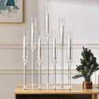Tall 7-Arm Clear Acrylic Candelabra - Elegant Wedding & Event Candle Holders (Set of 4)
