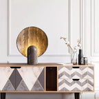 Sculptural Resin Table Lamp - Dark Nordic Glow